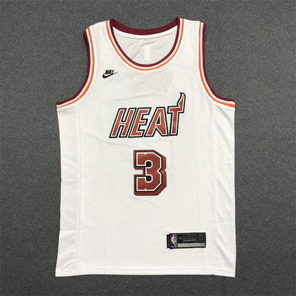 Men's Miami Heat Dwyane Wade #3 White 2022/23 Swingman Jersey1 - Classic Edition