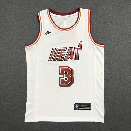 Men's Miami Heat Dwyane Wade #3 White 2022/23 Swingman Jersey1 - Classic Edition