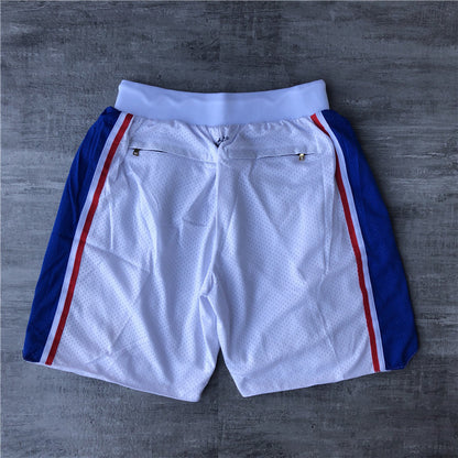 Men's Philadelphia 76ers White Basketball Shorts1