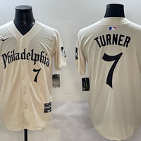 Men's Philadelphia Phillies Trea Turner #7 Cream Limited Player Jersey