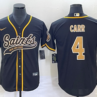 Men's New Orleans Saints Derek Carr #4 Black Game Jersey1 Joint Edition