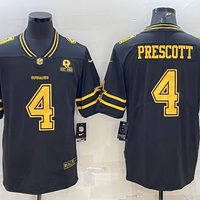 Men's Dallas Cowboys Dak Prescott #4 Black Team Player Jersey1