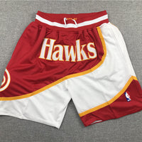 Men's Atlanta Hawks Red/White Basketball Retro Shorts1