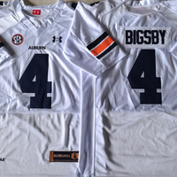 Men's Auburn Tigers Tank Bigsby #4 White Player Game Jersey