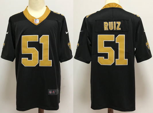 Men's New Orleans Saints Cesar Ruiz #51 Black Game Jersey1