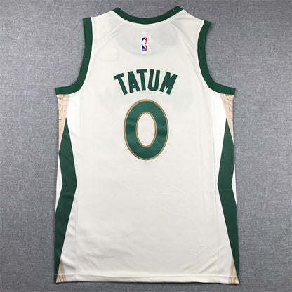 Men's Boston Celtics Jayson Tatum #0 White 2023/24 Swingman Jersey1 - City Edition