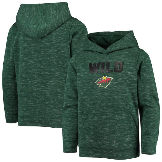 Men's Green Minnesota Wild Logo Scuba Pullover Hoodie