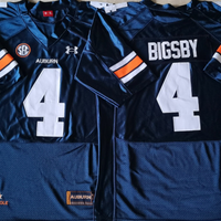 Men's Auburn Tigers Tank Bigsby #4 Navy Player Game Jersey