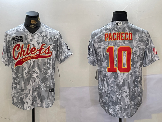 Men's Kansas City Chiefs Isiah Pacheco #10 Arctic Camo Salute to Service Limited Jersey1