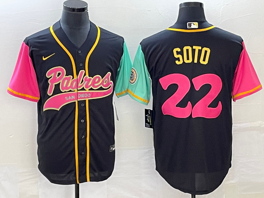 Men's San Diego Padres Juan Soto #22 Black City Connect Replica Player Jersey1 Joint Edition