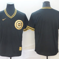 Men's Chicago Cubs1 Black Blank Replica Jersey