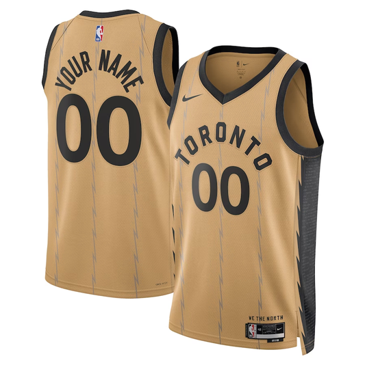 Men's Toronto Raptors Gold 2023/24 Custom Swingman Jersey1 - City Edition