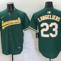 Men's Oakland Athletics Shea Langeliers #23 Green Replica Player Jersey