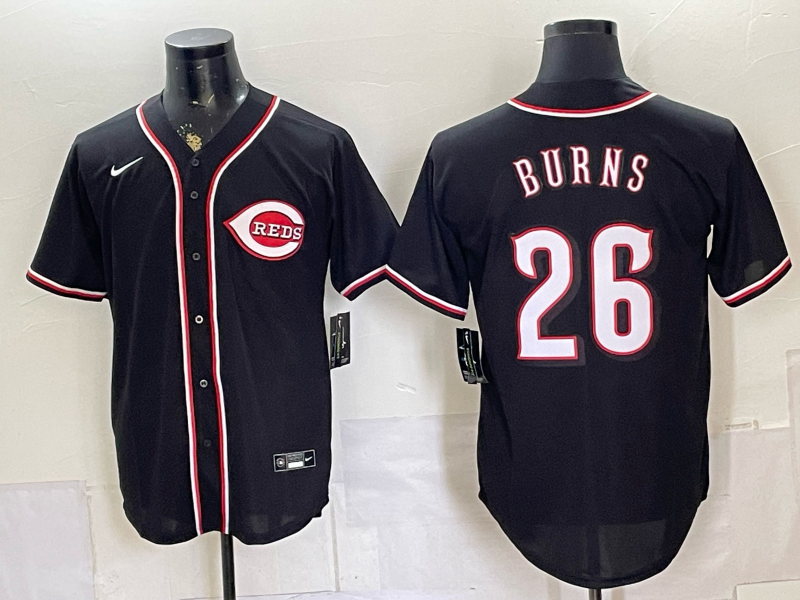 Men's Cincinnati Reds Chase Burns #26 Black Replica Player Jersey