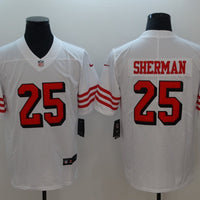 Men's San Francisco 49ers Richard Sherman #25 White Game Player Jersey1
