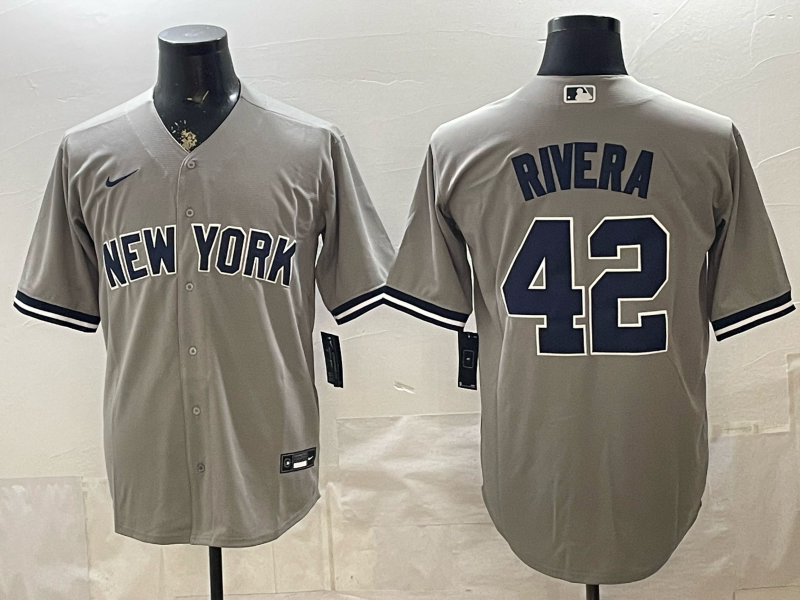 Men's New York Yankees Mariano Rivera #42 Gray Limited Player Jersey