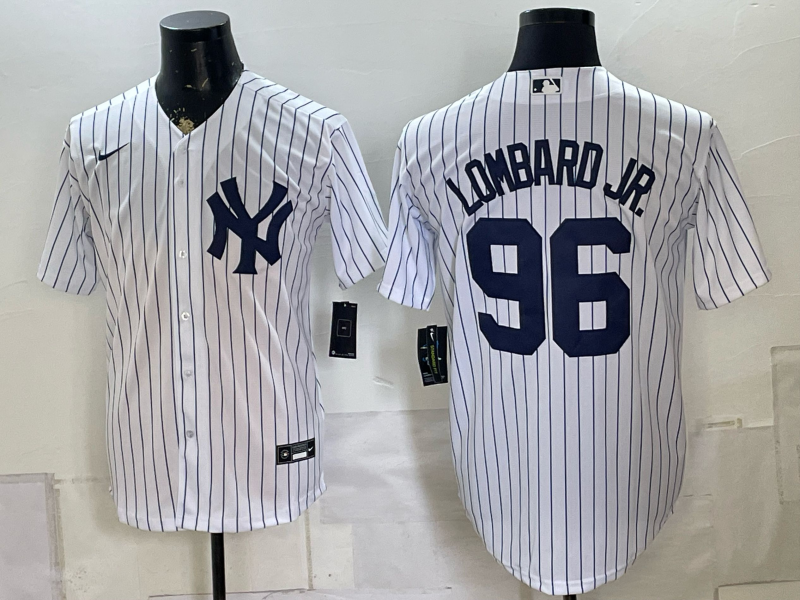 Men's New York Yankees George Lombard Jr. #96 White Home Replica Player Jersey