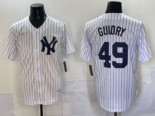 Men's New York Yankees Dominic Guidry #49 White Replica Player Jersey