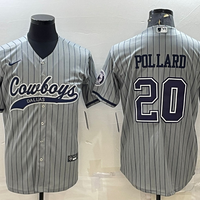 Men's Dallas Cowboys Tony Pollard #20 Gray Game Player Jersey1 Joint Edition