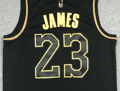 Men's Los Angeles Lakers LeBron James #23 NBA Black Swingman Player Jersey1