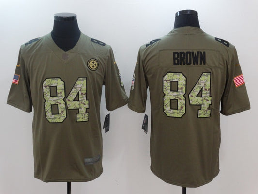 Men's Pittsburgh Steelers Antonio Brown #84 Brown Game Jersey1
