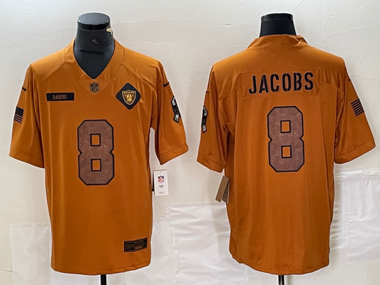 Men's Las Vegas Raiders Josh Jacobs #8 Brown 2023 Salute To Service Limited Jersey1