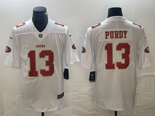 Men's San Francisco 49ers Brock Purdy #13 Tundra White Fashion Game Jersey1