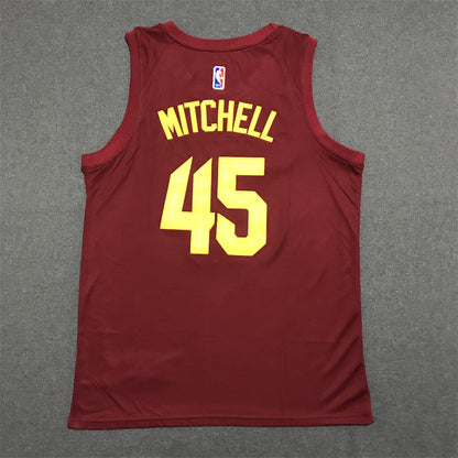 Men's Cleveland Cavaliers Donovan Mitchell #45 Burgundy Swingman Jersey1 - Icon Edition