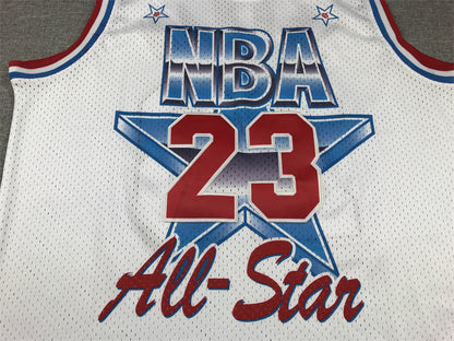 Men's 91 All Star Chicago Bulls Michael Jordan White Hardwood Classics Swingman Jersey1
