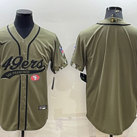 Men's San Francisco 49ers Olive 2022 Salute To Service Retired Player Limited Blank Jersey1