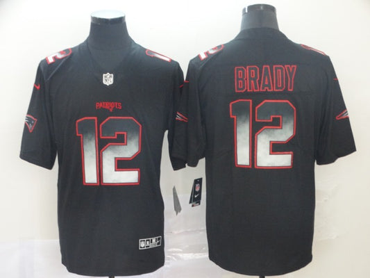 Men's New England Patriots Tom Brady #12 Black Game Player Jersey1