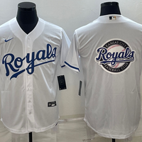 Men's Kansas City Royals White Alternate Replica Team Logo Jersey1