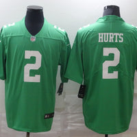 Men's Philadelphia Eagles Jalen Hurts #2 Green Game Jersey1