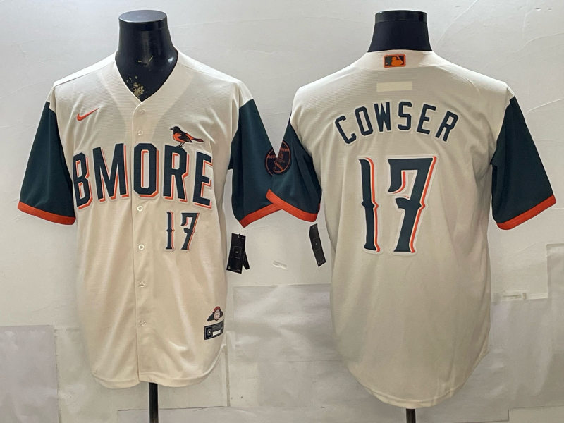 Men's Baltimore Orioles Colton Cowser #17 Cream 2026 City Connect Stadium Jersey