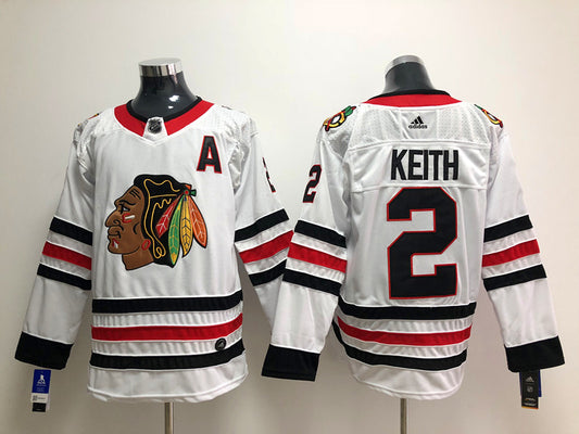 Men's Chicago Blackhawks Duncan Keith #2 White Breakaway Player Jersey1