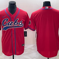 Men's Chicago Cubs1 Red Blank Replica Jersey