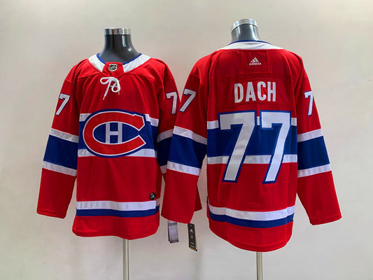Men's Montreal Canadiens Kirby Dach #77 Red Player Game Jersey1