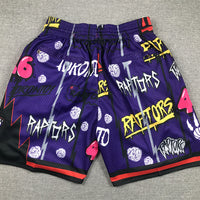 Men's Toronto Raptors Purple Graffiti Edition Pocket Shorts1