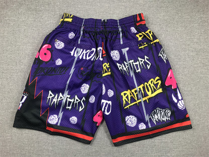 Men's Toronto Raptors Purple Graffiti Edition Pocket Shorts1