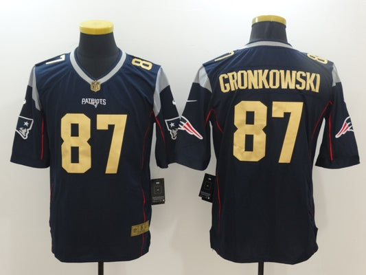 Men's New England Patriots Rob Gronkowski #87 Navy Alternate Game Jersey1