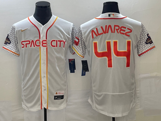 Men's Houston Astros Yordan Alvarez #44 White City Connect Replica Player Jersey1