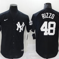 Men's New York Yankees Anthony Rizzo #48 Black Replica Baseball Jersey1