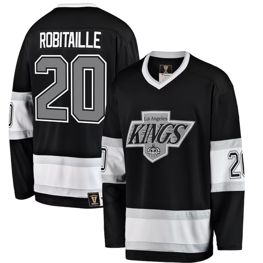 Men's Los Angeles Kings Luc Robitaille #20 Black Premier Breakaway Retired Player Jersey1