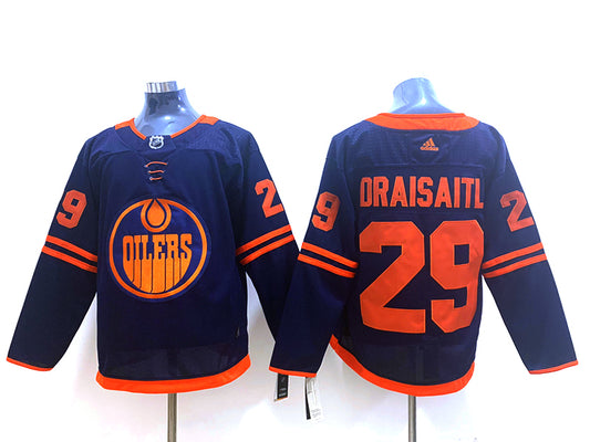 Men's Edmonton Oilers Leon Draisaitl #29 Navy Breakaway Player Jersey1