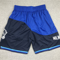Men's Milwaukee Bucks Blue/Navy City Edition Basketball Shorts1