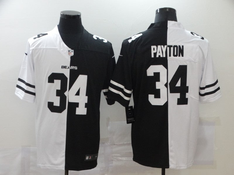 Men's Chicago Bears Walter Payton #34 Black/White Game Jersey1