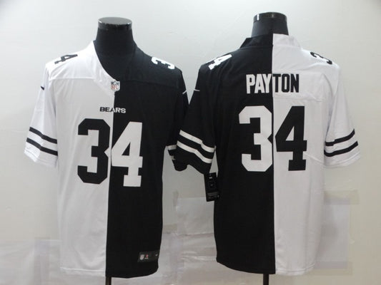 Men's Chicago Bears Walter Payton #34 Black/White Game Jersey1