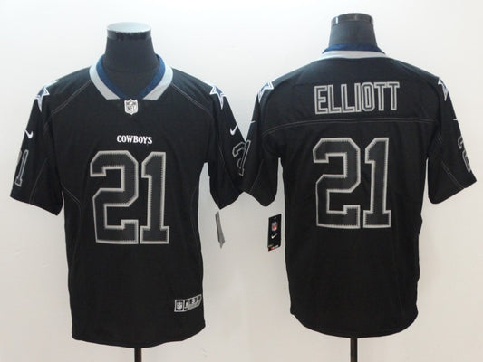 Men's Dallas Cowboys Ezekiel Elliott #21 Black Alternate Game Jersey1