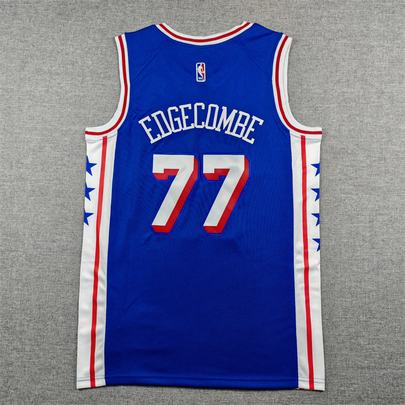 Men's Philadelphia 76ers V. J. Edgecombe #77 Royal Swingman Jersey - Icon Edition
