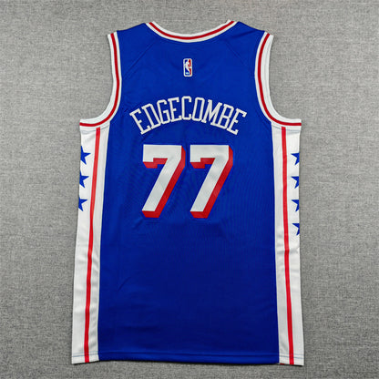Men's Philadelphia 76ers V. J. Edgecombe #77 Royal Swingman Jersey - Icon Edition